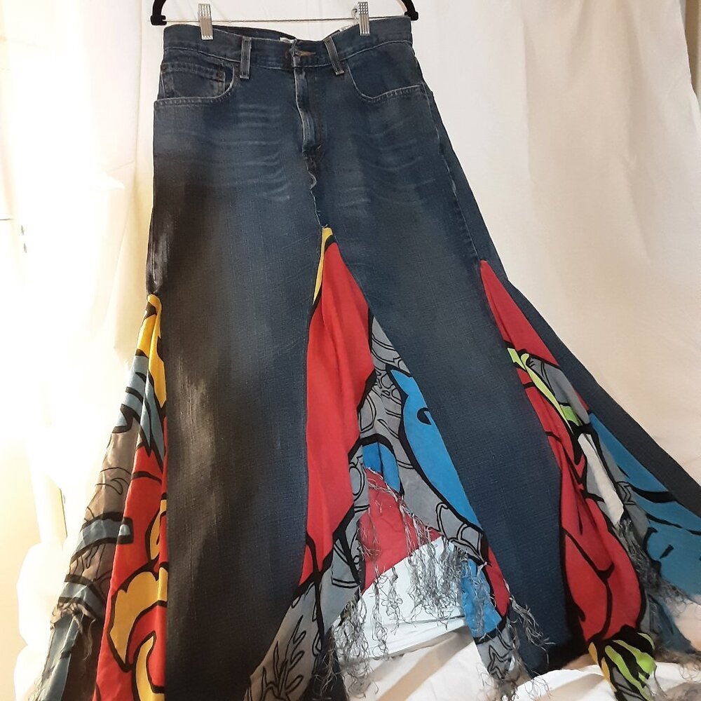 Upcycled jean skirt